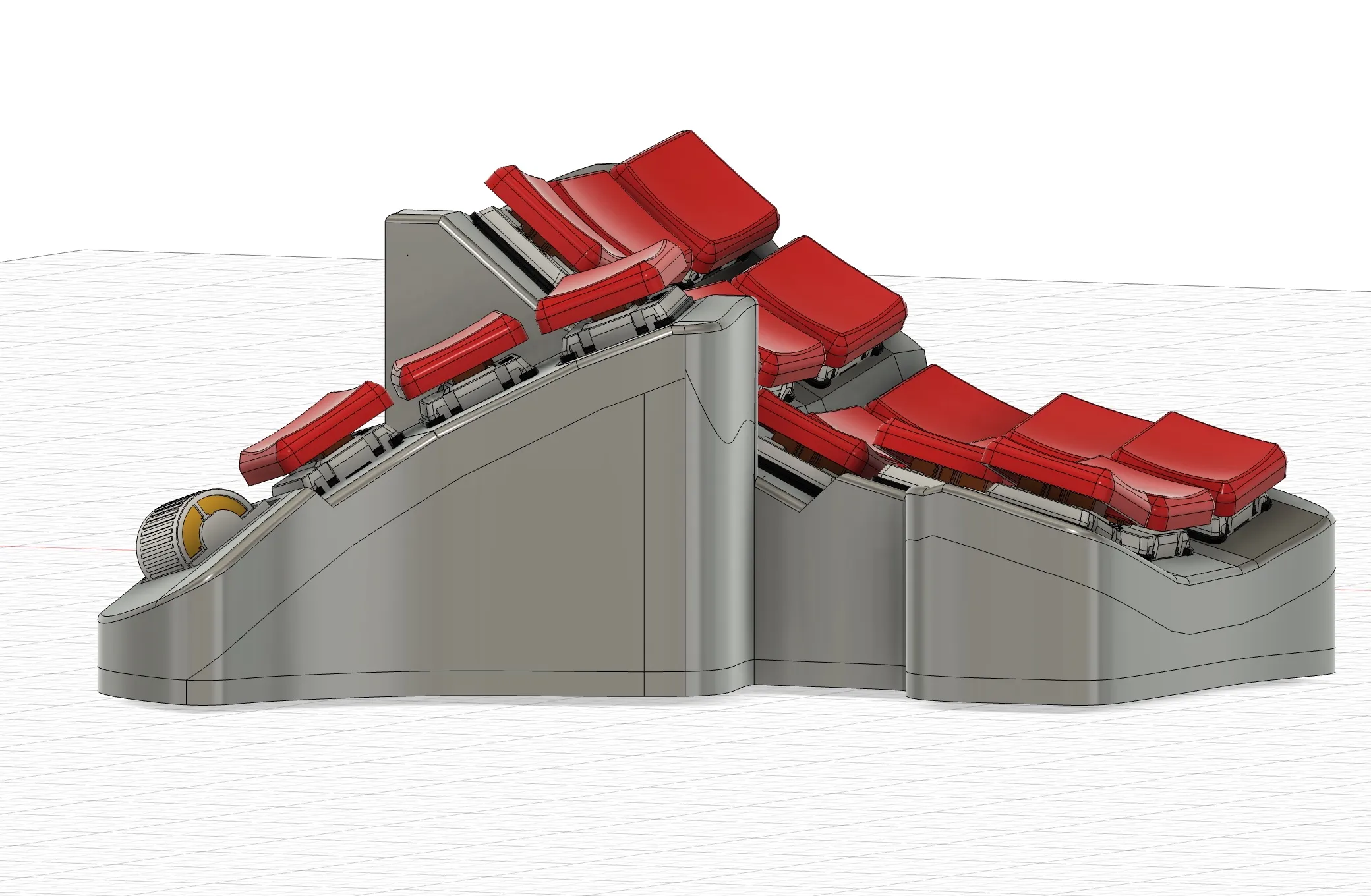 Basilisk keyboard with visible thumb cluster tilt